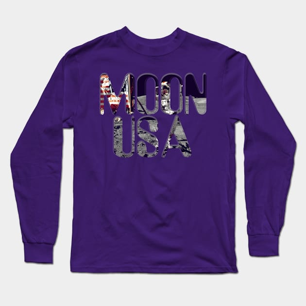 MOON USA Long Sleeve T-Shirt by afternoontees